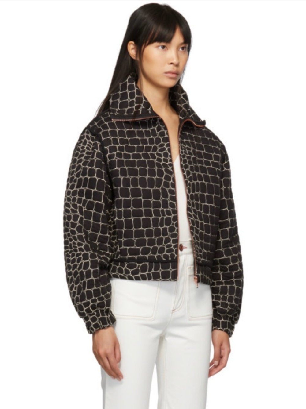 See by Chloe Black Boxy Croc Jacket
Size 40